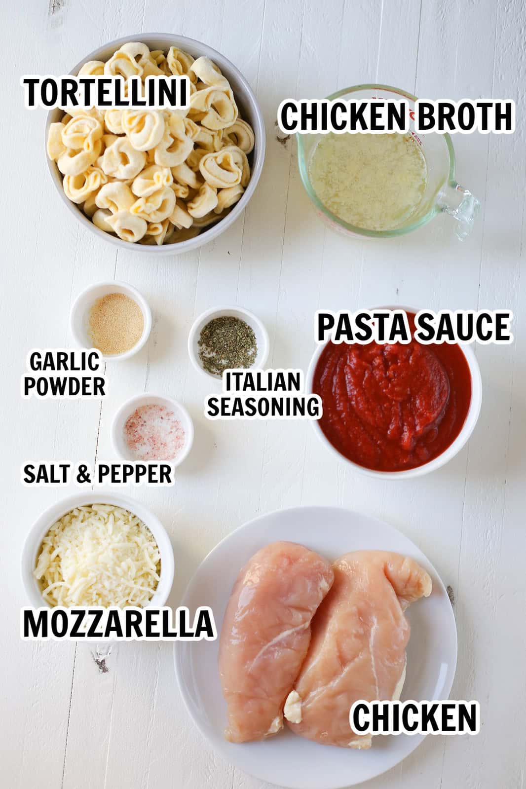 ingredients in slow cooker chicken parmesan tortellini