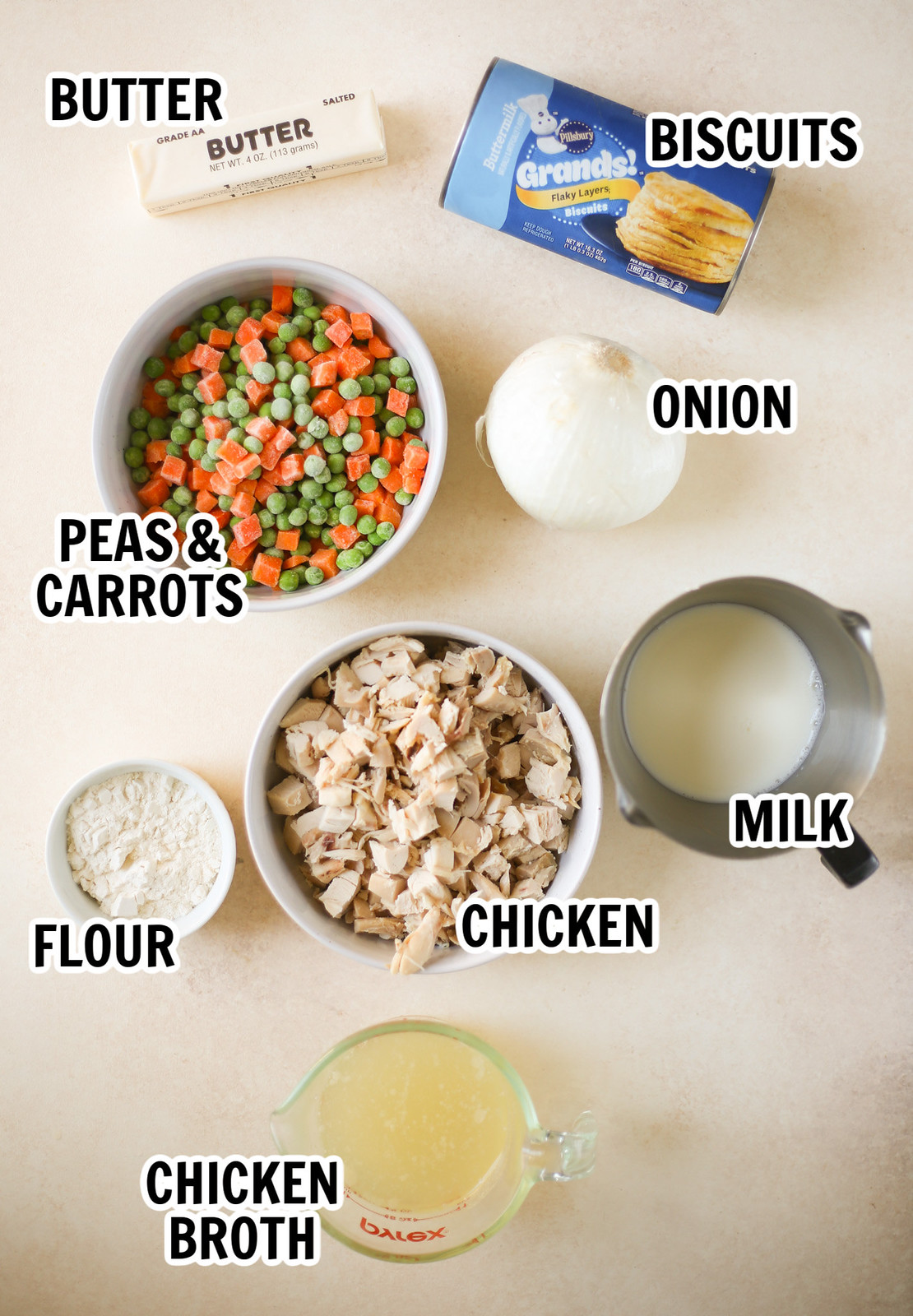 ingredients for chicken pot pie casserole 